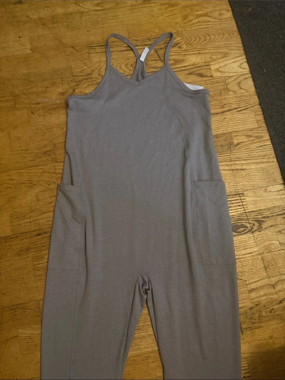 Zella Gray Strappy Pocket Jumpsuit